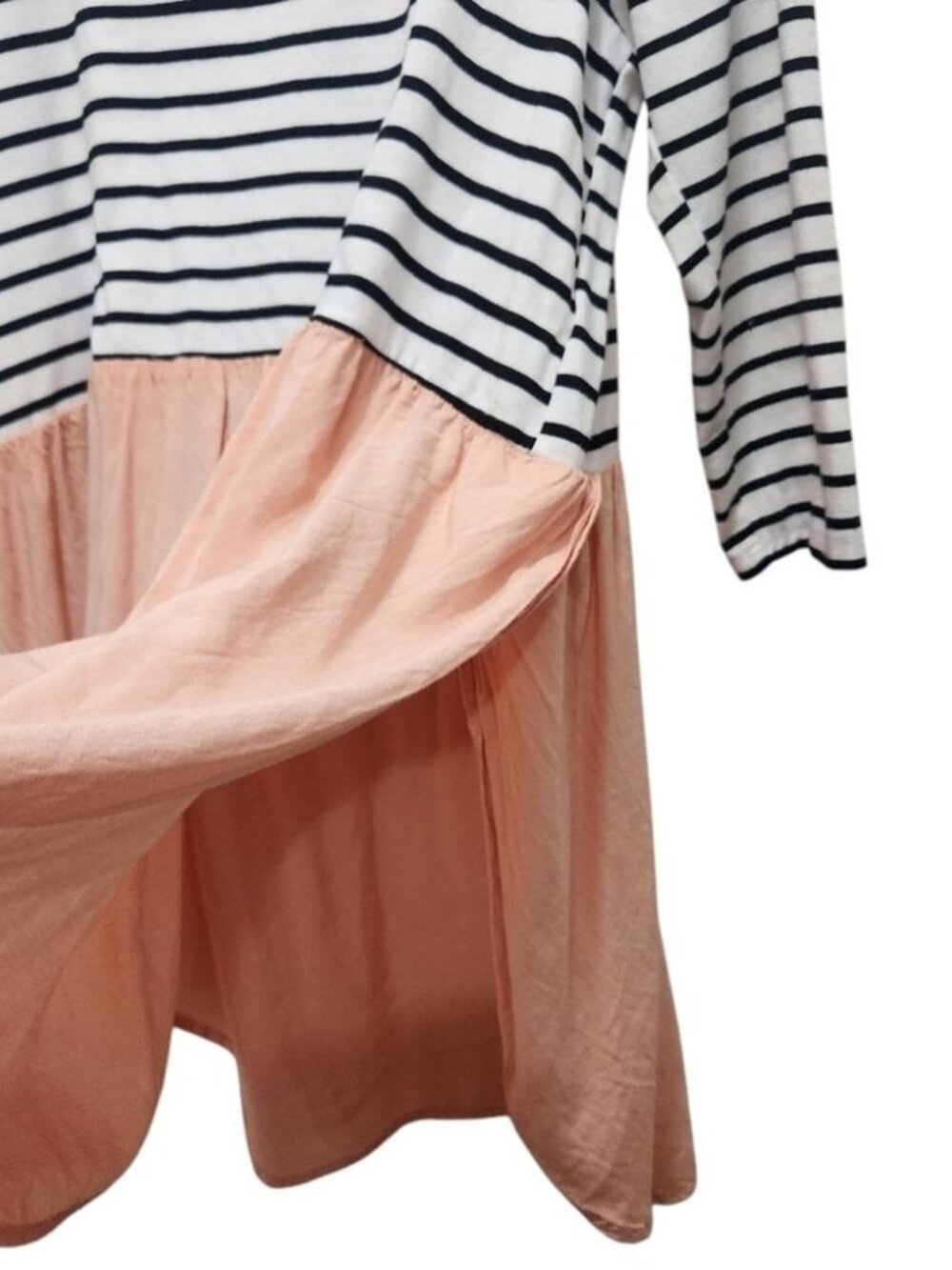 Umgee Striped Colorblock Babydoll Tunic Top Small 3/4 Sleeve Boho Blouse Soft - Picture 4 of 6